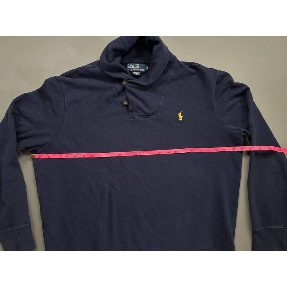 Vintage Polo Ralph Lauren Shawl Collar Pullover Sweatshirt Size XL Navy - Picture 5 of 6